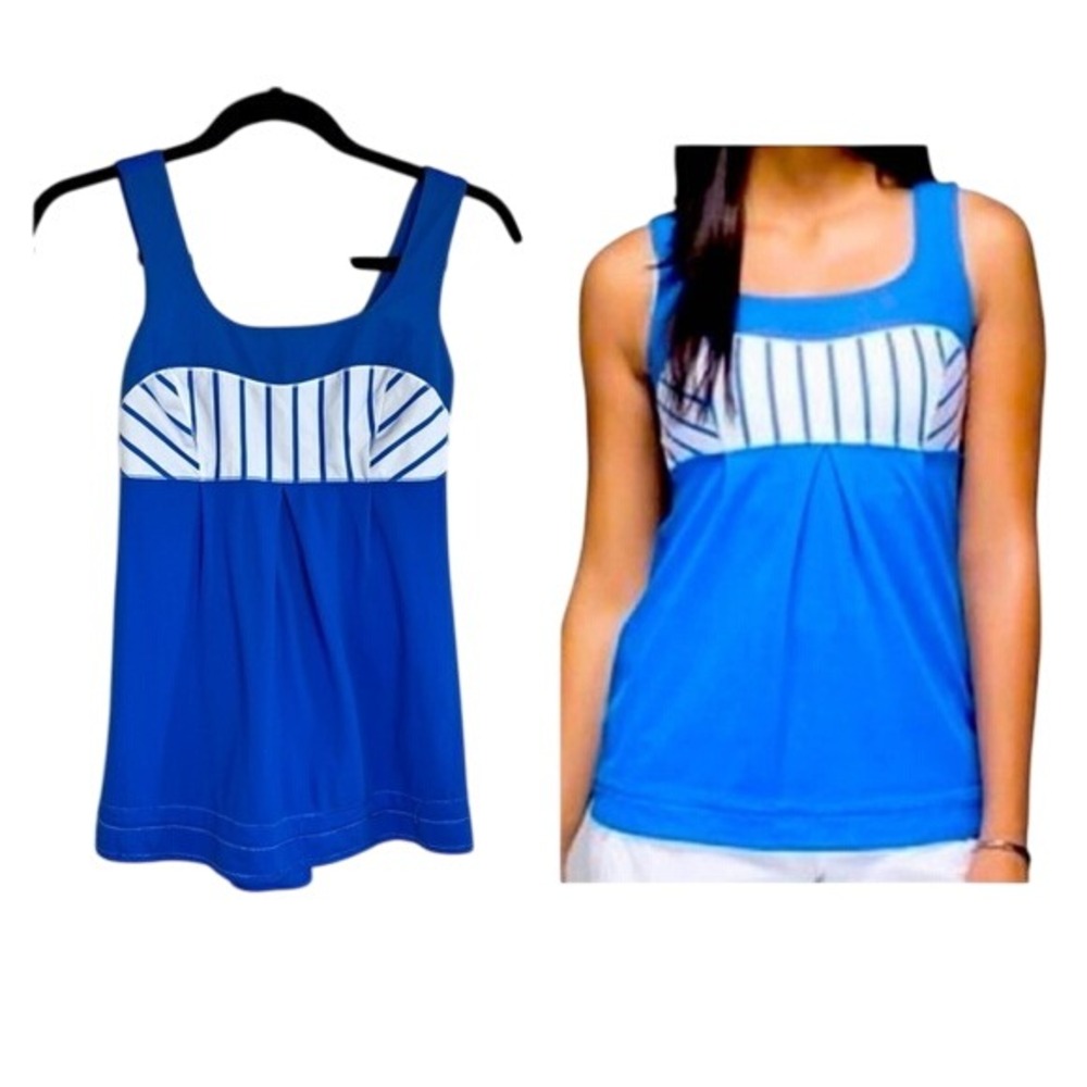 Lululemon Elevate TANK Sport Gym Yoga Top sz 4 -BLUE